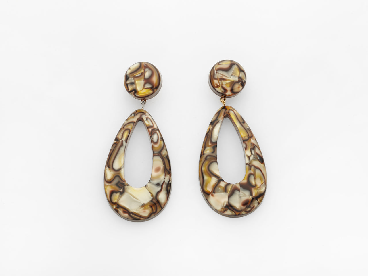 Clara Earrings Beige Marble