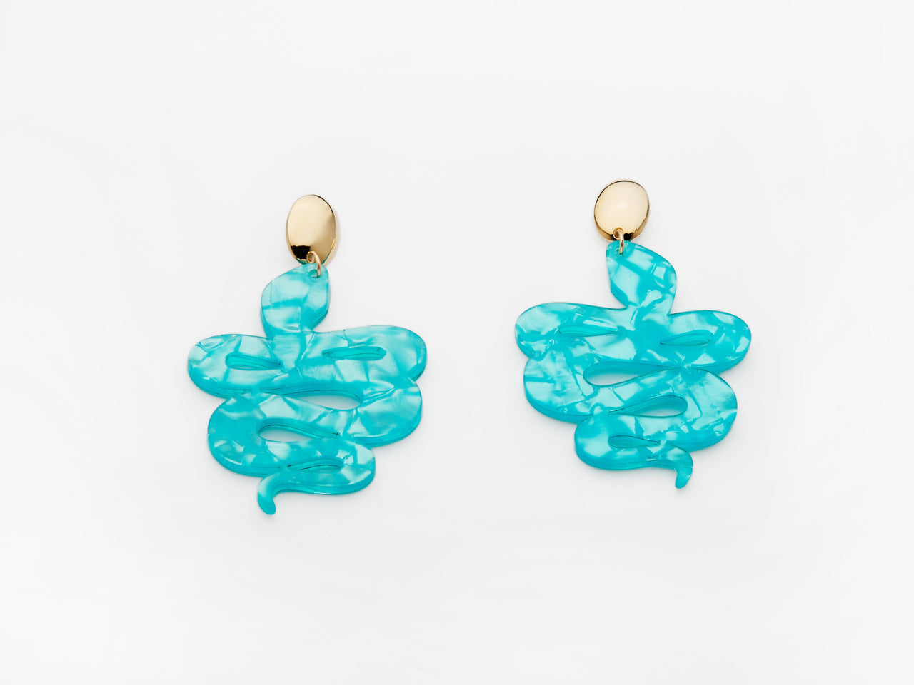 Serpentine Earrings Aqua