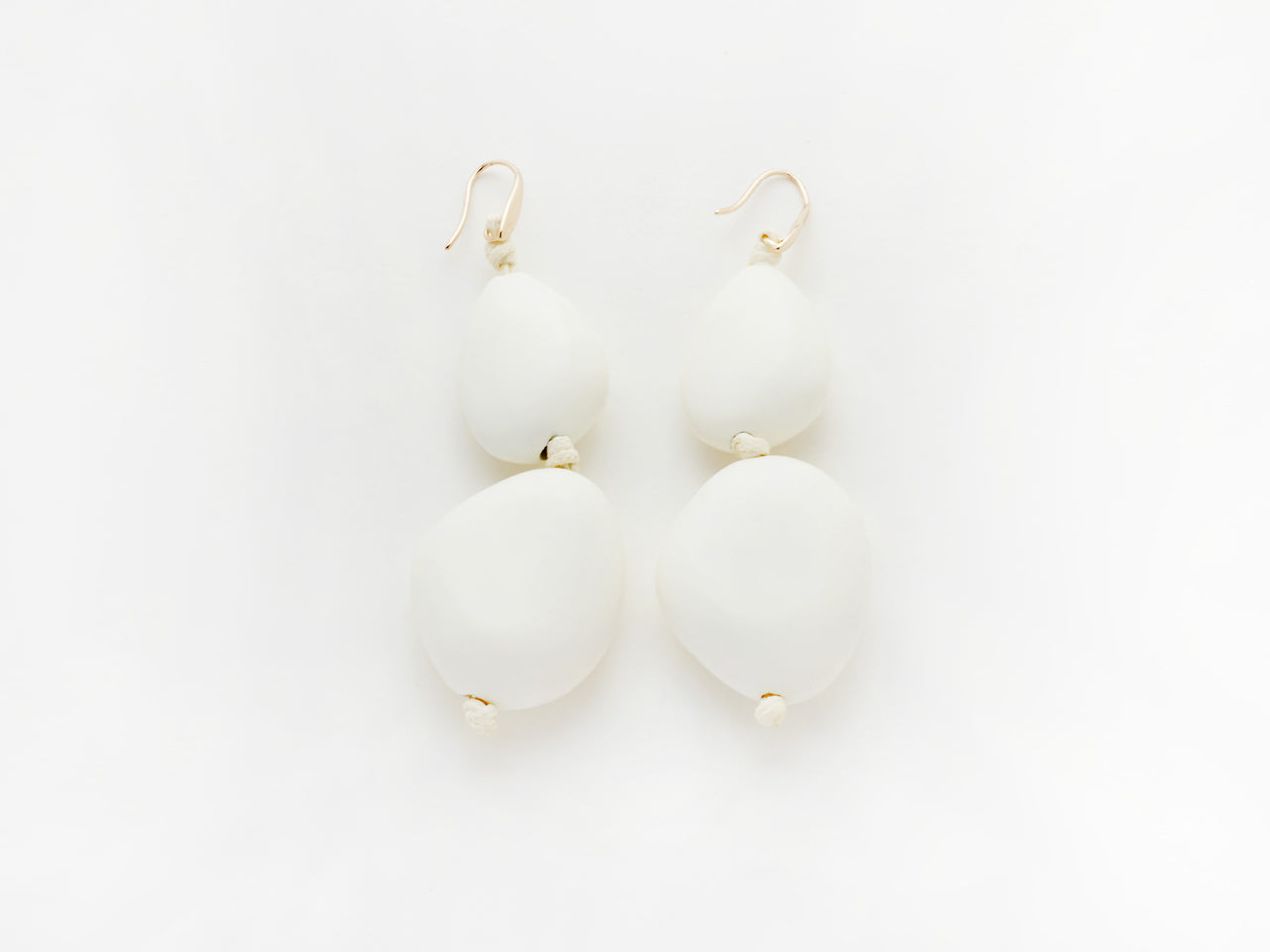 Pebble Earrings in White