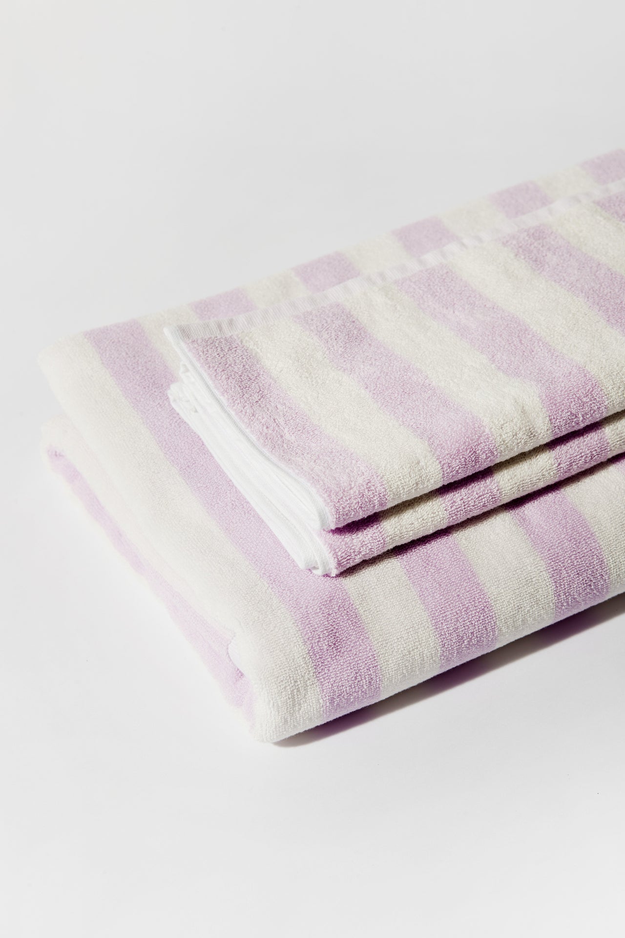 Towel Set Small Stripe Lilac
