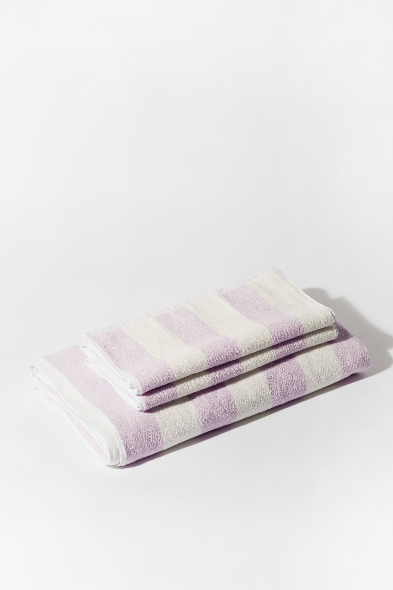 Towel Set Wide Stripe Lilac