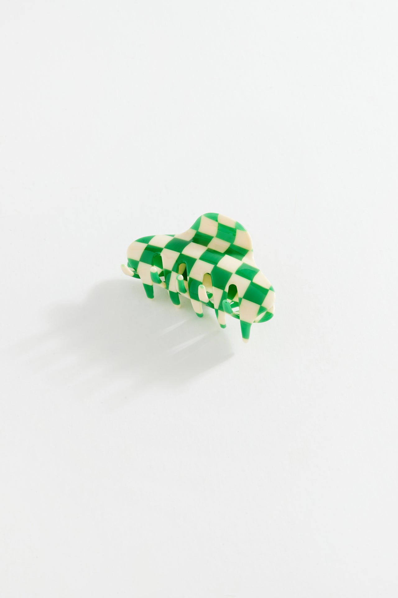 Chequered Agata Clip Green