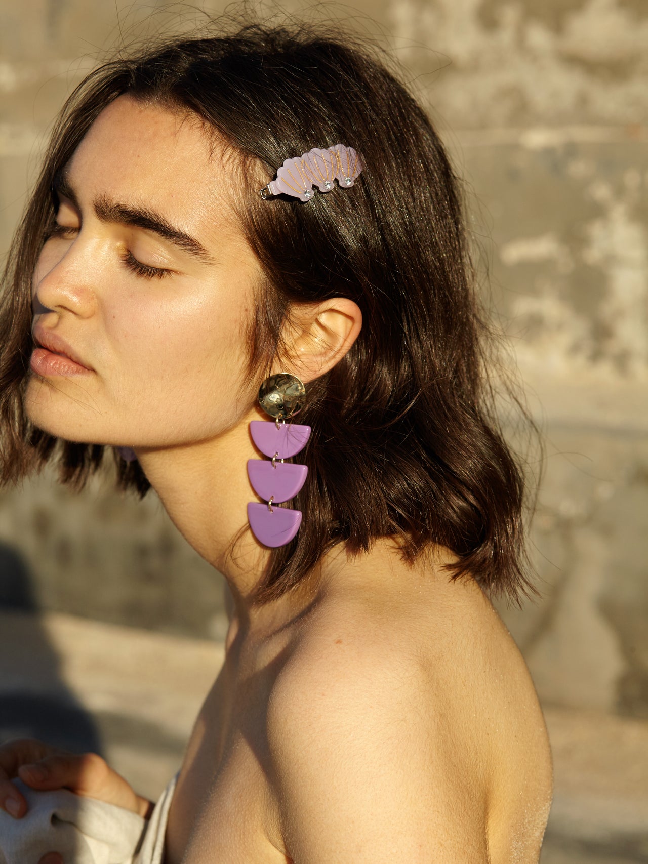 Clemence Earrings Purple