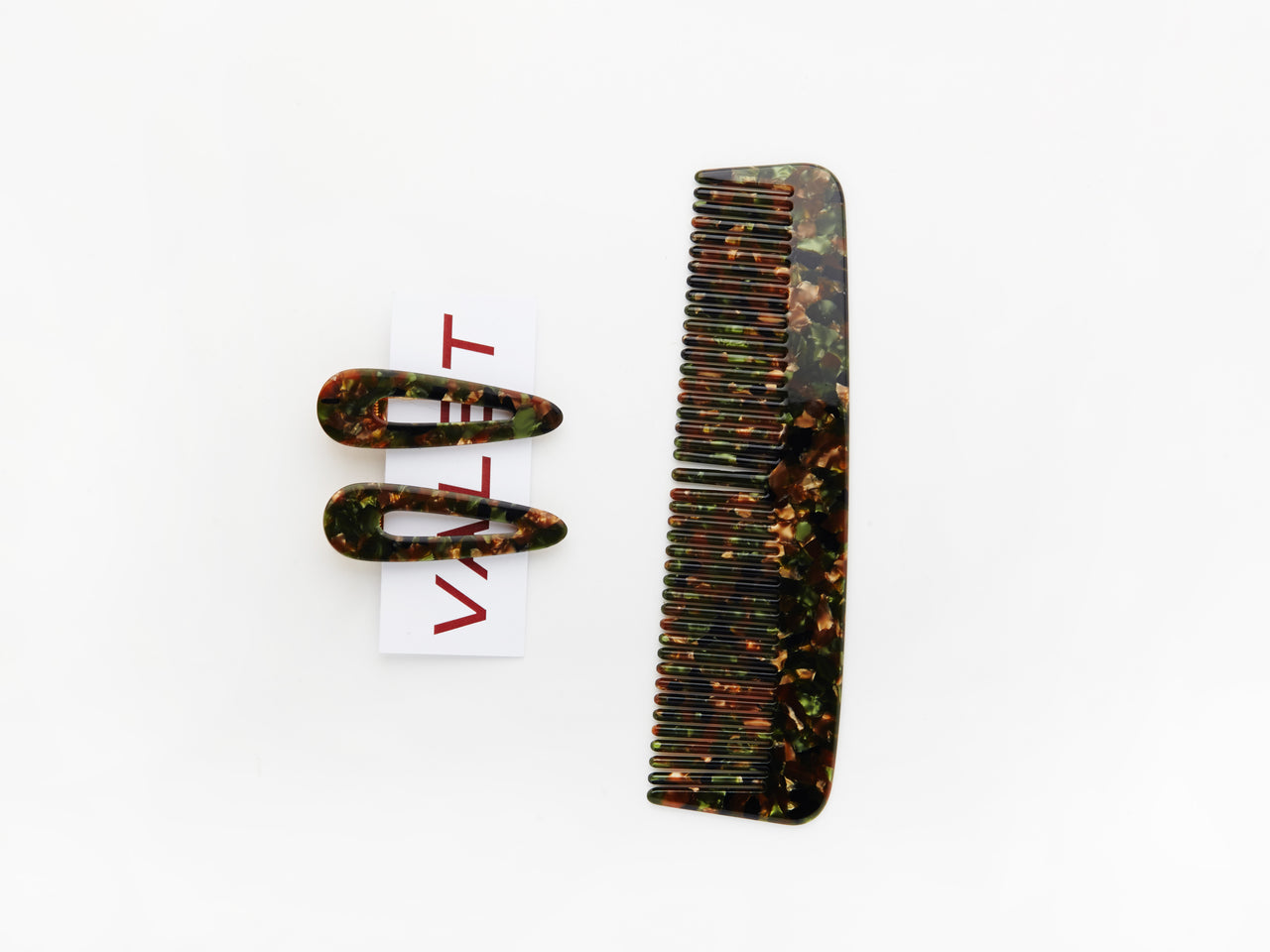 Willa Comb and Kelly Clip Set Chocolate Marble