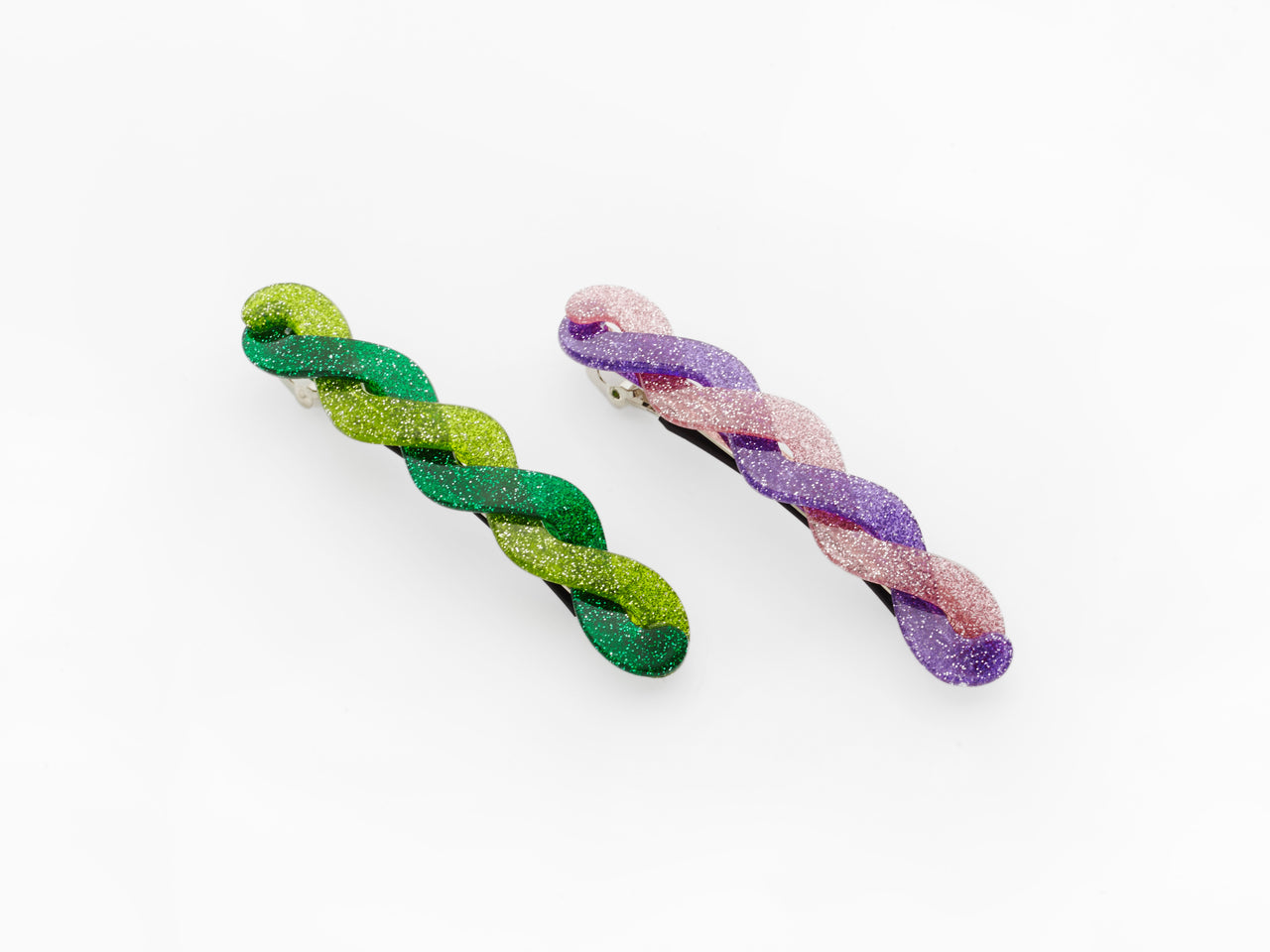 Willow Clips Green & Purple